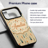 Vintage Hanging Birdcages and Floral Elements Custom Name Protective Phone Case Mobile Cover Durable Everyday Smartphone Shock Resistant