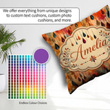 Custom Name Autumn Raindrop Abstract Watercolor Seamless Pattern Square Filled Cushion Throw Pillow Sofa Bed Home Decor Zip Washable UK Made