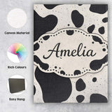 Personalised Name Speckled Organic Shapes Black Cream Abstract Spot Custom Canvas Wall Art Print Decor Picture Ready to Hang