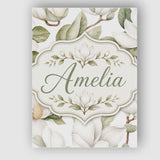 Personalised Name Delicate Magnolia Bloom Custom  Unique Gift Idea Elegant Feature Canvas Wall Art Print Decor Picture Ready to Hang
