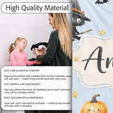 Cute Halloween Witch Girl with Black Cats Moon and Stars Seamless  Personalised Custom Name Super Soft Fleece Blanket Bed Sofa Throw