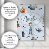 Personalised Name Halloween Zombie Mummy Custom  Unique Gift Idea Elegant Feature Canvas Wall Art Print Decor Picture Ready to Hang