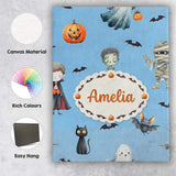Personalised Name Halloween Zombie Mummy Custom  Unique Gift Idea Elegant Feature Canvas Wall Art Print Decor Picture Ready to Hang