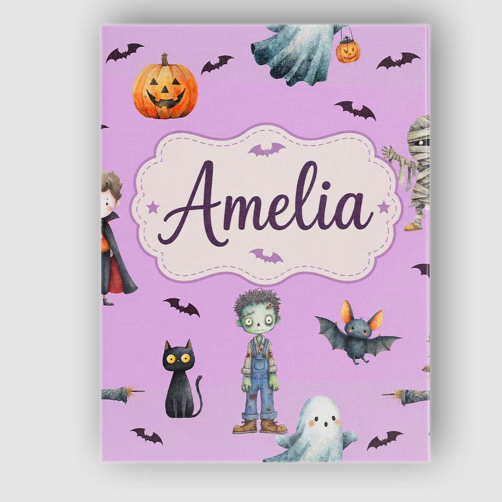 Personalised Name Halloween Zombie Mummy Custom  Unique Gift Idea Elegant Feature Canvas Wall Art Print Decor Picture Ready to Hang