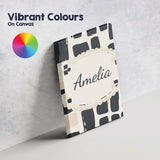 Personalised Name Painterly Block Shapes Black Beige Modern Abstract Custom  Home Canvas Wall Art Print Decor Picture Ready to Hang