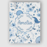 Personalised Name Cute Blue Whale with Custom  Modern Room Accent Elegant Feature Canvas Wall Art Print Decor Picture Ready to Hang