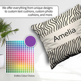 Custom Name Flowing Wavy Lines Black Cream Organic Stripe Lovely Square Filled Cushion Throw Pillow Sofa Bed Home Decor Zip Washable UK Made
