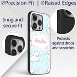 Cute Kawaii Seal Cartoon Animal Ocean Pattern Custom Name Protective Phone Case Mobile Cover Durable Everyday Smartphone Shock Resistant