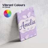 Personalised Name Cute Purple Butterflies Custom  Unique Gift Idea Elegant Feature Canvas Wall Art Print Decor Picture Ready to Hang