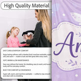 Cute Purple Butterflies with Soft Abstract Background Seamless  Personalised Custom Name Super Soft Fleece Blanket Bed Sofa Throw