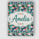 Personalised Name Modern Flamingo Birds Custom  Unique Gift Idea Elegant Feature Canvas Wall Art Print Decor Picture Ready to Hang
