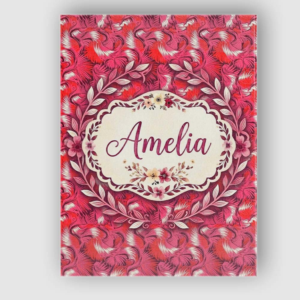 Personalised Name Bold Red Flamingo Birds Custom  Unique Gift Idea Elegant Feature Canvas Wall Art Print Decor Picture Ready to Hang