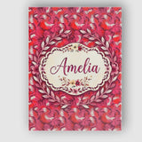 Personalised Name Bold Red Flamingo Birds Custom  Unique Gift Idea Elegant Feature Canvas Wall Art Print Decor Picture Ready to Hang
