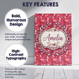 Personalised Name Bold Red Flamingo Birds Custom  Unique Gift Idea Elegant Feature Canvas Wall Art Print Decor Picture Ready to Hang