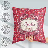 Custom Name Bold Flamingo Birds Tropical Pattern Seamless Design Square Filled Cushion Throw Pillow Sofa Bed Home Decor Zip Washable UK Made