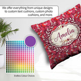 Custom Name Bold Flamingo Birds Tropical Pattern Seamless Design Square Filled Cushion Throw Pillow Sofa Bed Home Decor Zip Washable UK Made