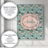 Personalised Name Modern Flamingo Birds Custom  Unique Gift Idea Elegant Feature Canvas Wall Art Print Decor Picture Ready to Hang