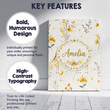 Personalised Name Cute Baby Giraffes with Custom  Unique Gift Idea Elegant Feature Canvas Wall Art Print Decor Picture Ready to Hang