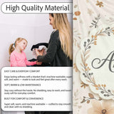 Neutral Beige Bows with Soft Floral Botanical Design Seamless Lovely  Personalised Custom Name Super Soft Fleece Blanket Bed Sofa Throw