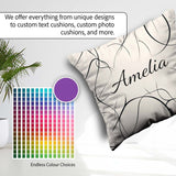 Custom Name Line Art Black Cream Minimal Abstract Pattern Lovely Square Filled Cushion Throw Pillow Sofa Bed Home Decor Zip Washable UK Made