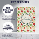 Personalised Name Colorful Apples Fruit Custom  Modern Room Accent Elegant Feature Canvas Wall Art Print Decor Picture Ready to Hang