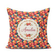 Custom Name Watercolor Apples with Deep Blue Background Seamless Square Filled Cushion Throw Pillow Sofa Bed Home Decor Zip Washable UK Made