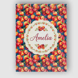 Personalised Name Watercolor Red Apples Custom  Modern Room Accent Elegant Feature Canvas Wall Art Print Decor Picture Ready to Hang