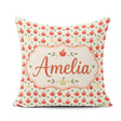 Custom Name Minimal Red and Yellow Apples with Seamless Pattern Square Filled Cushion Throw Pillow Sofa Bed Home Decor Zip Washable UK Made