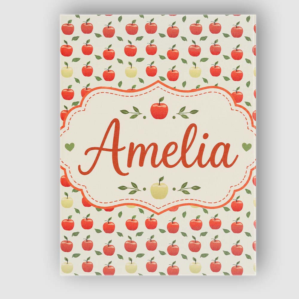 Personalised Name Cute Minimal Red and Custom  Modern Room Accent Elegant Feature Canvas Wall Art Print Decor Picture Ready to Hang