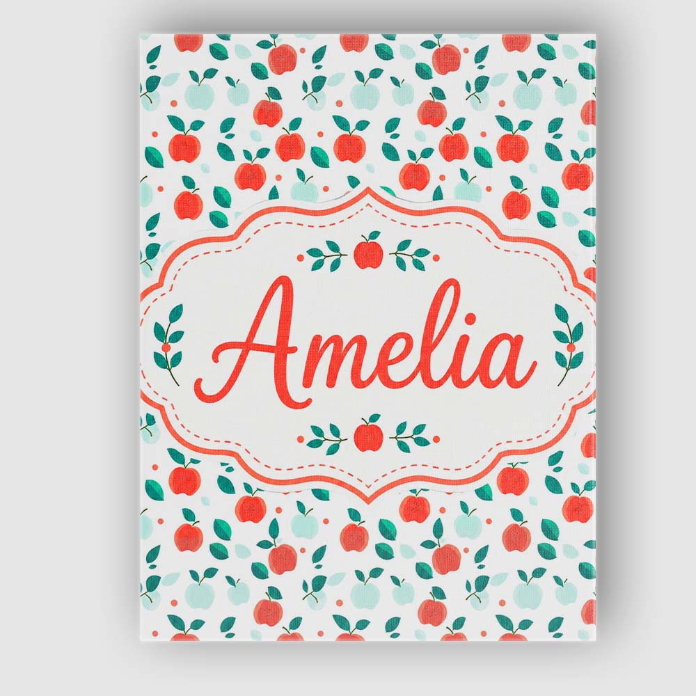 Personalised Name Modern Red and Teal Custom Stylish Home Interior Contemporary Display Canvas Wall Art Print Decor Picture Ready to Hang