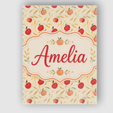 Personalised Name Stylized Apples with Custom  Modern Room Accent Elegant Feature Canvas Wall Art Print Decor Picture Ready to Hang