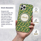 Vintage Yellow Apples with Leaves Printed Design Custom Name Protective Phone Case Mobile Cover Durable Everyday Smartphone Shock Resistant