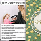 Vintage Yellow Apples with Leaves on Green Background Seamless  Personalised Custom Name Super Soft Fleece Blanket Bed Sofa Throw