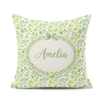 Custom Name Soft Watercolor Green Apples Leaves Seamless Pattern Square Filled Cushion Throw Pillow Sofa Bed Home Decor Zip Washable UK Made