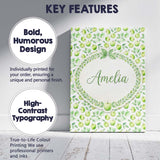Personalised Name Soft Watercolor Green Custom  Modern Room Accent Elegant Feature Canvas Wall Art Print Decor Picture Ready to Hang