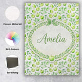 Personalised Name Soft Watercolor Green Custom  Modern Room Accent Elegant Feature Canvas Wall Art Print Decor Picture Ready to Hang