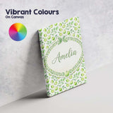 Personalised Name Soft Watercolor Green Custom  Modern Room Accent Elegant Feature Canvas Wall Art Print Decor Picture Ready to Hang