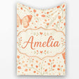 Soft Butterfly with Floral Hearts Neutral Seamless Pattern Lovely  Personalised Custom Name Super Soft Fleece Blanket Bed Sofa Throw