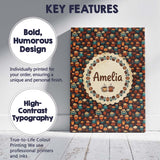 Personalised Name Colorful Coffee Cups and Custom  Unique Gift Idea Elegant Feature Canvas Wall Art Print Decor Picture Ready to Hang