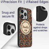 Colorful Coffee Cups and s Pattern Printed Design Custom Name Protective Phone Case Mobile Cover Durable Everyday Smartphone Shock Resistant