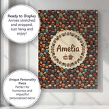 Personalised Name Colorful Coffee Cups and Custom  Unique Gift Idea Elegant Feature Canvas Wall Art Print Decor Picture Ready to Hang