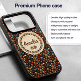 Colorful Coffee Cups and s Pattern Printed Design Custom Name Protective Phone Case Mobile Cover Durable Everyday Smartphone Shock Resistant