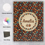 Personalised Name Colorful Coffee Cups and Custom  Unique Gift Idea Elegant Feature Canvas Wall Art Print Decor Picture Ready to Hang