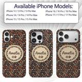 Colorful Coffee Cups and s Pattern Printed Design Custom Name Protective Phone Case Mobile Cover Durable Everyday Smartphone Shock Resistant