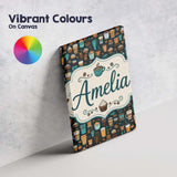 Personalised Name Coffee Shop Drinks Custom Premium Decorative Design Modern Room Accent Canvas Wall Art Print Decor Picture Ready to Hang