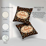 Custom Name Cups with Leaves and Steam Cozy Seamless Pattern Square Filled Cushion Throw Pillow Sofa Bed Home Decor Zip Washable UK Made