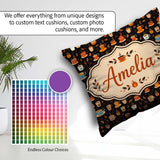 Custom Name Cups with Leaves and Steam Cozy Seamless Pattern Square Filled Cushion Throw Pillow Sofa Bed Home Decor Zip Washable UK Made