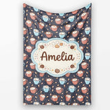 Hot Chocolate s with Marshmallows and Sprinkles Seamless Pattern  Personalised Custom Name Super Soft Fleece Blanket Bed Sofa Throw