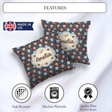 Custom Name Hot Chocolate s with and Sprinkles Seamless Pattern Square Filled Cushion Throw Pillow Sofa Bed Home Decor Zip Washable UK Made
