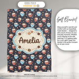 Hot Chocolate s with Marshmallows and Sprinkles Seamless Pattern  Personalised Custom Name Super Soft Fleece Blanket Bed Sofa Throw